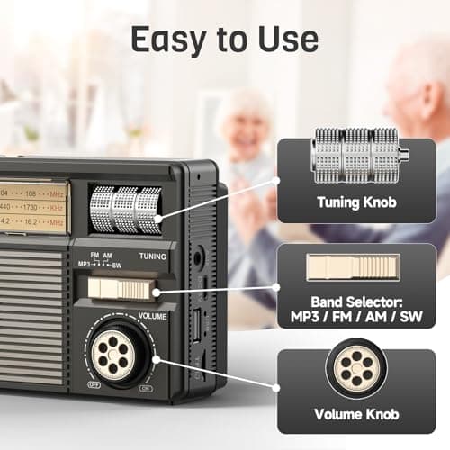 PRUNUS J-139 Portable Radio AM/FM/SW, Solar Radio,Transistor Radio — view 4