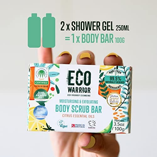 Eco Warrior Exfoliating Body Scrub Soap Bar, Citrus & Oatmeal, Vegan, 100g — view 3