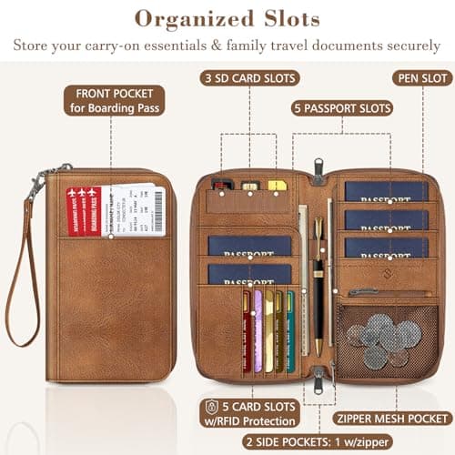 FINTIE Passport Holder Travel Wallet for Family — view 4