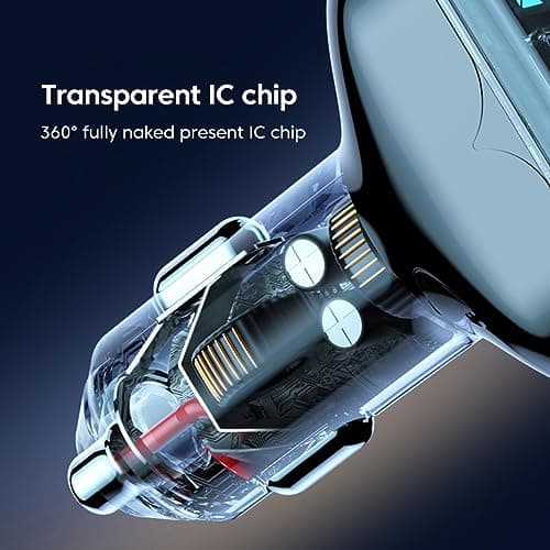 USB C Car Charger Adapter Cigarette Lighter USB Charger, 3 Port Car Phone Charger Voltage Display, PD3.0/QC3.0 Type C Car USB Charger Adapter for iPhone Samsung Galaxy Tablets Laptop & More — view 5