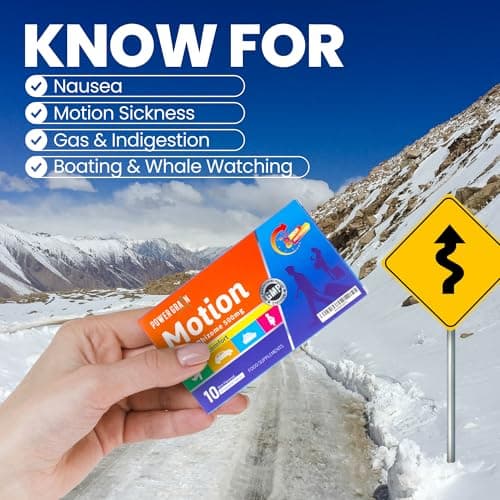 Travel and Motion Sickness Tablets - 500mg Chewable Ginger Rhizome Tablets - Non-Drowsy Nausea & Vomiting Relief - 10 Tablets (Mint) — view 4