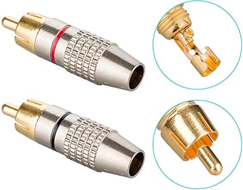 RUNCCI-YUN RCA Plug Solder Gold Audio Video Cable Connector (20Pack) — view 5