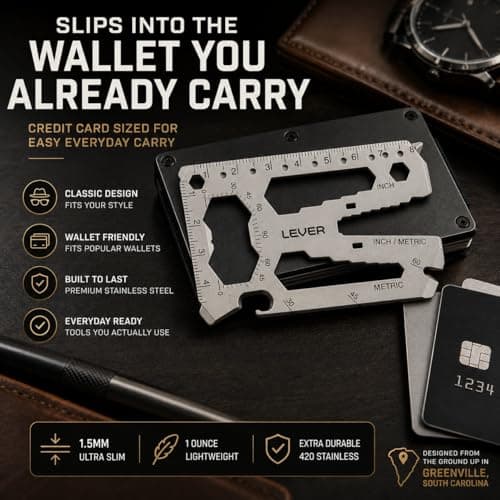 Lever Gear Toolcard Pro 40-in-1 Credit Card Multitool, TSA Compliant — view 4