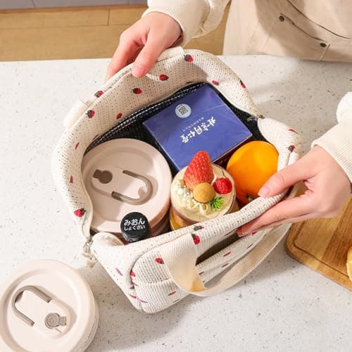 WYSUMMER Lunch Bag Corduroy Insulated Tote Cooler Bag — view 3
