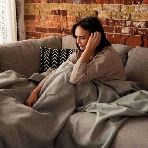Arcturus Military Wool Blanket - 4.5 lbs, Warm, Thick, Washable, Large 64" x 88" - Great for Camping, Outdoors, Sporting Events, and Survival Kits (Stone Gray) — view 4