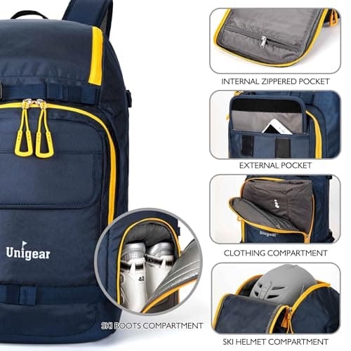 Unigear Ski Boot Bag 50L/70L Backpack with Helmet Storage for Skiing Travel — view 3