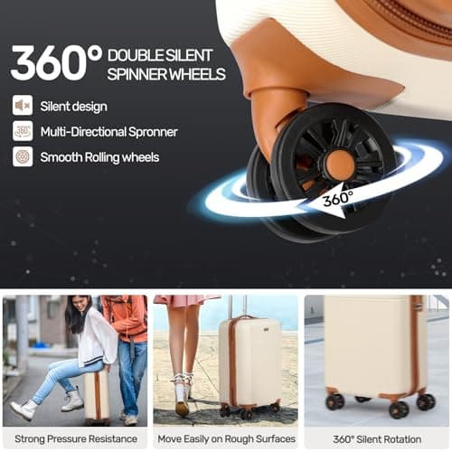 Tavoxda 2 Piece Luggage Sets, 20''28''ABS Hardshell Suitcase Set for Travel — view 5