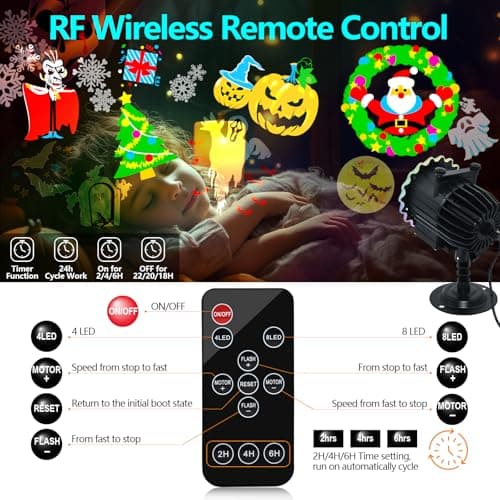 MOSSNDAR 96-Pattern Halloween Christmas Projector Outdoor Indoor — view 5