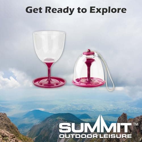 VFM e-Store - Collapsible Wine Glasses Pack Away - Camping, Travel Holiday Accessories for Summer - 9cm X 16cm- 10Oz / 285Ml Berry X 1 Pack Of 2 — view 6