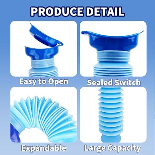2 Pcs Shrinkable Urinal, 750ml Male Female Portable Mobile Toilet — view 3