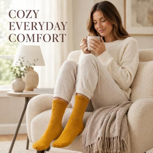 Plain Bamboo Blend Socks, Ribbed Crew Socks for Men and Women, Soft Everyday Casual Socks for Work, Travel, Walking, Boots, Trainers and Daily Wear, Solid Colour Mid-Calf Socks — view 2