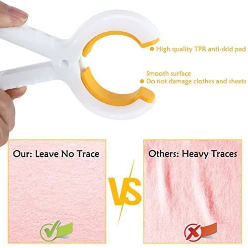 QOPAHI Beach Towel Clips for Sun Loungers Large Towel Clips Strong Grip Clothes Pegs Non-Slip Towel Pegs for Sun Lounger, Washing Line, Laundry, Pool & Cruise Chairs Sunbeds, with Storage Bag(6pcs) — view 3