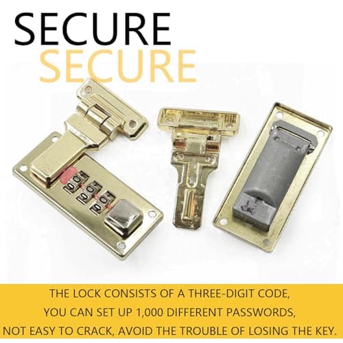 XMYCYuChen One Pair Durable Luggage Suitcase Hasps Anti-Corrosion Replacement 3 Digit Combination Bronze Luggage Hasp Digital Lock for Storage Bag Tool — view 4