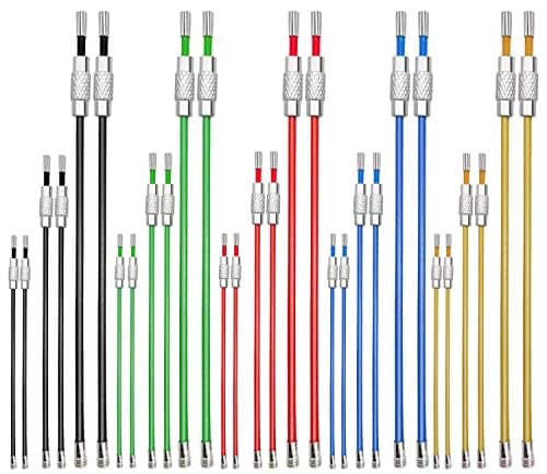 CKANDAY 30 Pcs Colored Nylon Coated Stainless Steel Metal Wire Keychains, 3 Sizes 4" 6" 7.8" Cable Keyrings 2mm Key Rings Loops with Stainless Steel Connecter for Hiking Luggage ID Tags -5 Colors