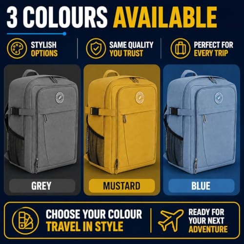 wowtravel Cabin Backpack 40x30x20 cm, Fits Ryanair Underseat Bag Size, Lightweight Hand Luggage Rucksack with Multiple Compartments, Weekender Holdall for Flights, City Breaks and Commuting — view 6