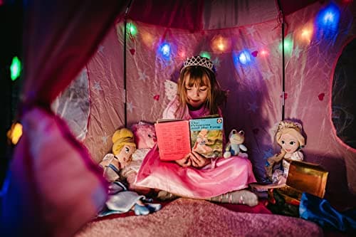 Kids Play Tent for Girls; Multi-Coloured Star Lights & Squeezy Squishy Rainbow Frog. Compact Size Kids Play Tents-105 cm wide. Pop Up Tent for 3 4 5 6 7 Year Old Girls – Indoor/Outdoor play tent — view 2