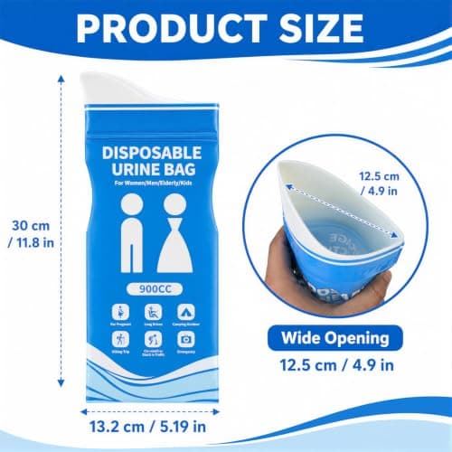 12 Pcs Urine Bags, 900ml Travel Potty, Portable Toilet And Vomit Bags Set — view 2