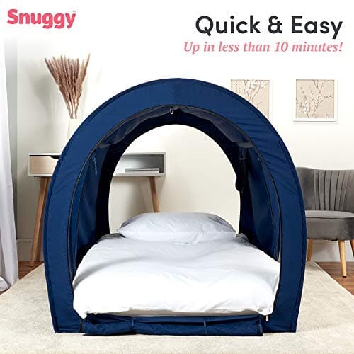 Snuggy Pod Bed Canopy - Navy (Single), Lightweight & Breathable — view 2