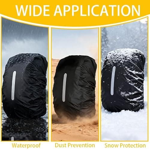 1 Pack Reflective Backpack Cover, 30L-40L Black Snowproof Waterproof Backpack Rain Cover, Anti Slip Dustproof Ultralight Cover School Bag for Outdoor Climbing Cycling Hiking Sports Camping — view 4