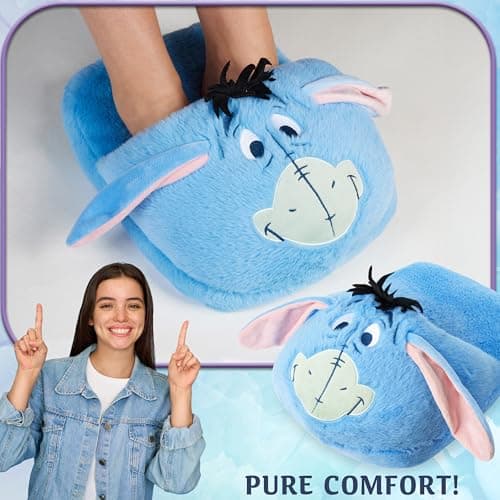 Disney Eeyore Foot Warmer Women Teens UK 2-13.5, Non Electric Fleece Foot Muff Adults, Heated Slipper, Non Slip, Arthritis Muscle Pain (Blue Eeyore) — view 5