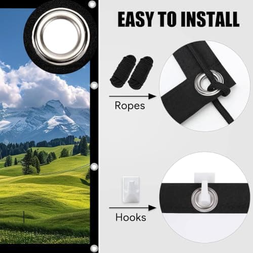 JUBORUI 120 Inch Portable Projector Screen, Easy Setup with Hooks,160° View — view 4
