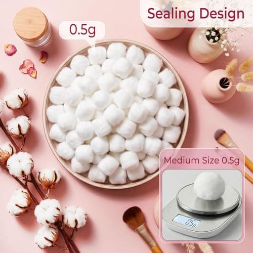 100 Cotton Balls Bulk Travel Size Soft Medium Organic Cotton Balls for Face — view 3