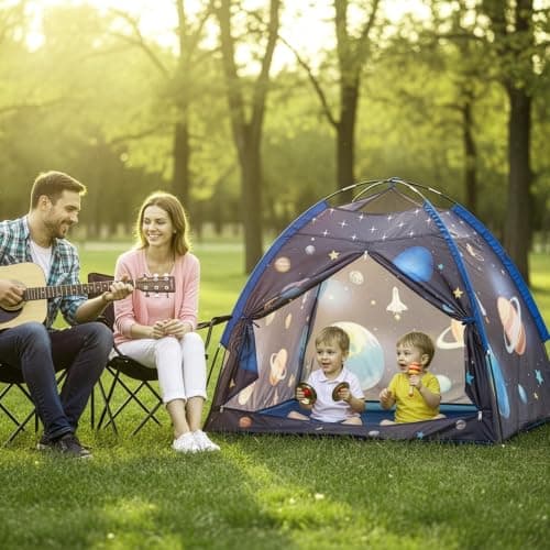 EVERGOODS Kids Play Tent Castle with Glow Stars for Boys & Girls — view 3
