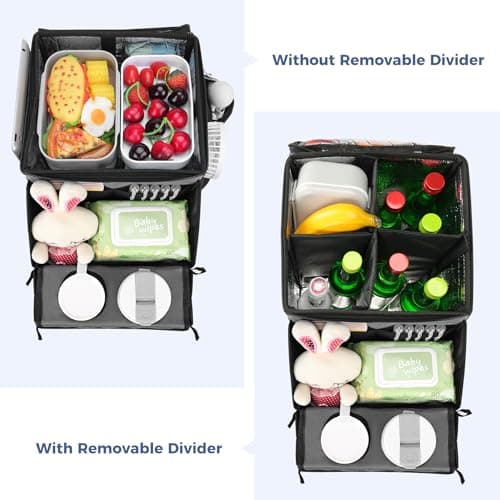 INFANZIA Car Seat Organizer, Backseat Van Organizer with Cup Holders for Car Front Passenger and Back Seat, Carseat Storages with Cooler Compartment for Kids and Adults for Toy, Snacks (Gray) — view 5