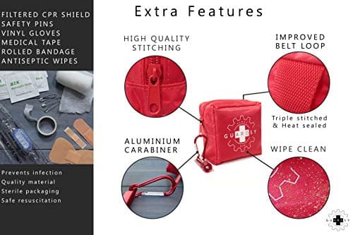 Guardsy Mini First Aid Kit | Compact Small Medical Emergency Survival Kit perfect for Car, Travel, Hiking, Camping, Outdoor, Cycling, Running, Home, Vehicle, Sports. With Digital First Aid Guide app — view 5