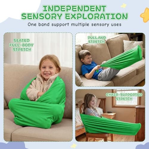 Stretchy Resistance Band for Kids Sensory Play – Elastic Sensory Band for Autism, ADHD & Sensory Processing Needs, Solo Stretch or Two-Child Cooperative Play, Calming Indoor Movement Tool — view 3