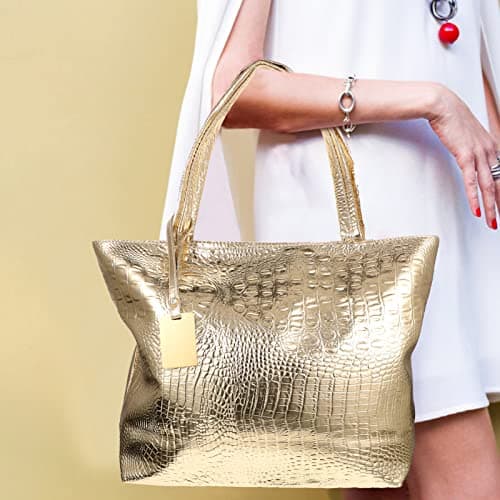 Gatuida Gold Tote Bags for Women Large Capacity Fashion Women Handbag — view 3