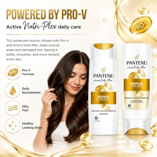 Pantene Pro-V Repair & Protect Shampoo and Conditioner Travel Set, 2 x 90ml Mini Hair Care Duo for Weak and Damaged Hair, Holiday and Travel Toiletries — view 6