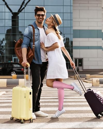 CAMBIVO Compression Socks for Women & Men 2 Pairs, Flight Socks Compression Stockings for Calf & Ankle Support, Sports, Flying, Maternity Pregnancy, Nurses, Travel — view 6