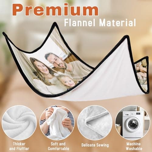 Bemaystar Personalised Photo Blanket for Dad | Customised Blanket with Photos for Dads, Grandads and Husbands | Best Papa Gifts — view 4