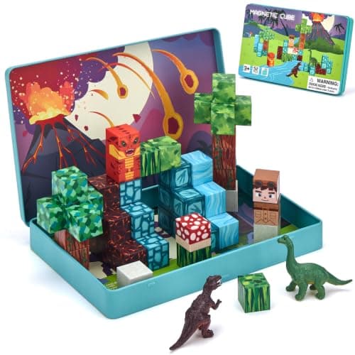 hahaland Travel Dinosaur Magnetic Blocks for Toddlers 3-5