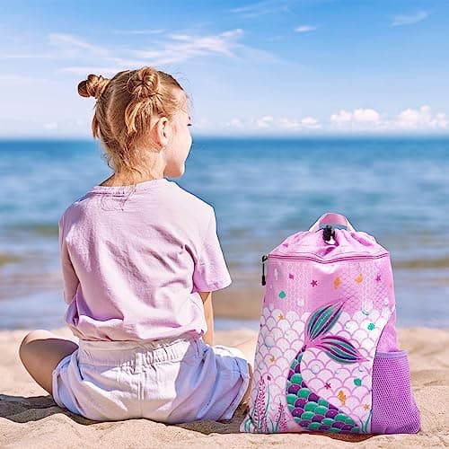 WAWSAM Kids Drawstring Gym Bag with Zippered Pocket and Water Bottle Pocket — view 6