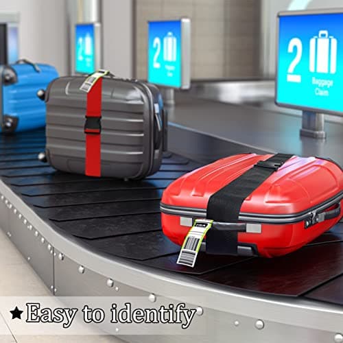 Luggage Suitcase Straps Set, Travel Accessories Thickened Luggage Belt with Quick Release Buckle, Adjustable Black Travel Luggage Straps for Suitcase Baggage (Red, 4 PCS Set) — view 5