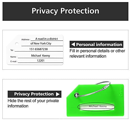 5PCS Luggage Tag with Name Card,Green Silicon Luggage Tags to Suitcase — view 3
