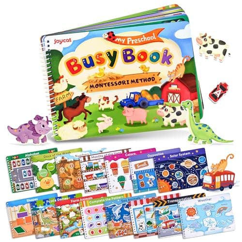 JoyCat Busy Book for Toddlers 3-5, Preschool Learning Activities 15 Themes