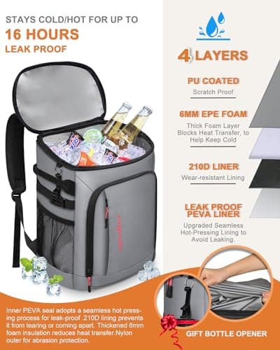 Capolo Cooler Backpack Insulated Leak Proof for Women Men Soft Cooler Bag — view 4
