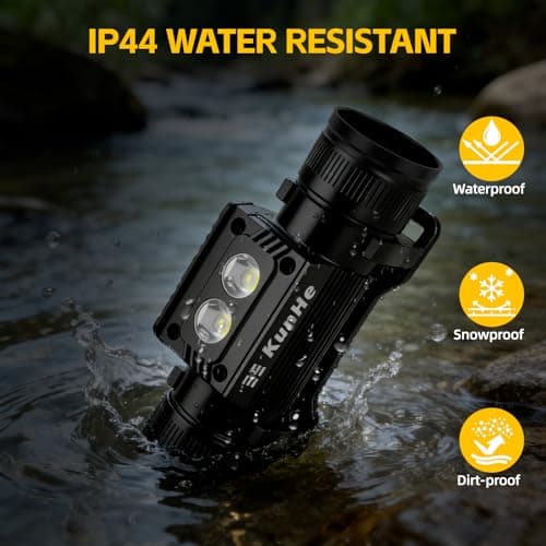 KunHe 20 Pack Rechargeable Headlamp Aluminum Alloy LED USB-C Headlight IP44 Waterproof Three Brightness Modes Suitable for Camping Hiking Hunting Maintenance and Dog Walking — view 6