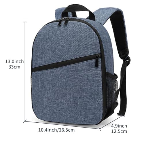 Nayubo Small Camera Backpack for DSLR SLR Mirrorless Camera Outdoor Travel Hiking Photography Waterproof Unisex Camera Case Compatible with Sony/Canon/Nikon/Fuji (Blue) — view 2