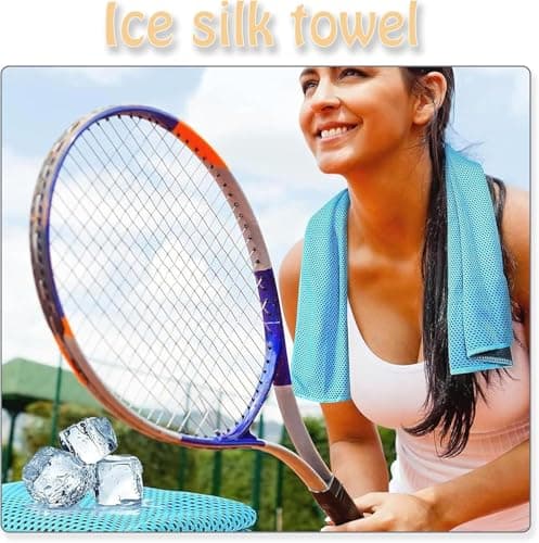 Moxychrony 4 Pcs Cooling Towels, Soft Breathable Cool Towels for Neck, Quick Dry Gym Towel, Ice Towels for Work Out Sports Travel, Orange/Light Blue/Rose Red/Light Grey — view 6