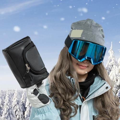 UTTASU Ski Goggles Case Waterproof with Zip, Padded Inner Lining and Zip Pocket for Smartphone, Durable Travel Accessory for Skiing and Winter Holidays, Black — view 4