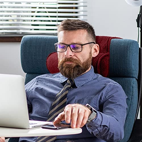 Weysat Neck Pillow for Recliner Head Pillow Adjustable Plush Pillow Neck Roll Non Slip Fleece Couch Neck Head support Pillow for Travel Home Recliner Sofa Armchair (Burgundy) — view 4