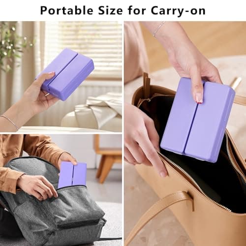 FYY 7 Day Pill Organiser, Travel Tablet Box, Large [Foldable Design] Weekly Medication Case, Portable Daily Supplements Storage Organizer for Vitamins, Cod Liver Oil-Purple — view 3
