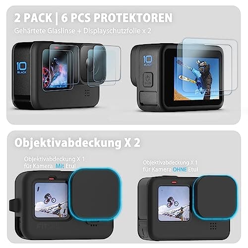 FitStill Silicone Protective Case Set for Go Pro Hero 12/11/10/9 Black — view 4
