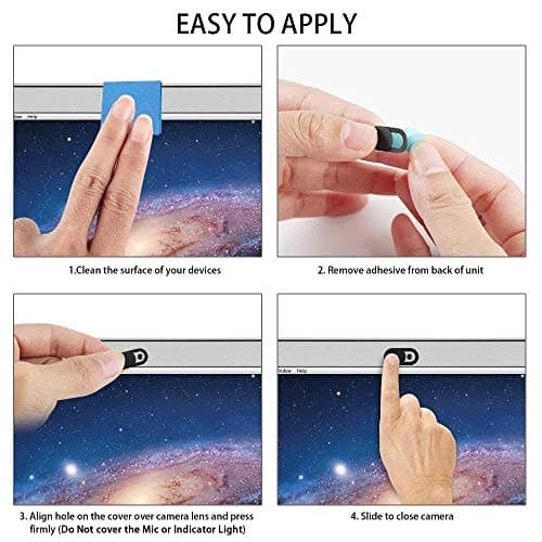ivoler [Set of 8 Webcam Covers, Slider Camera Cover, Ultra Thin Webcam Cover, Privacy Protection Camera Cover for Laptop, PC, Smartphones, Tablets, etc. (Black) — view 4