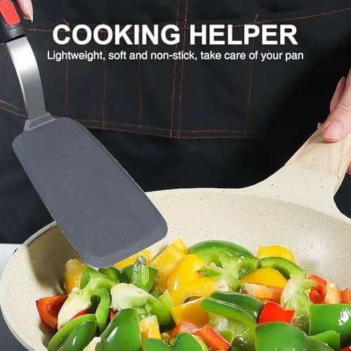 Silicone Cooking Utensils Set, BBQ Tools with Turner Tongs, 4 Pcs Black — view 3