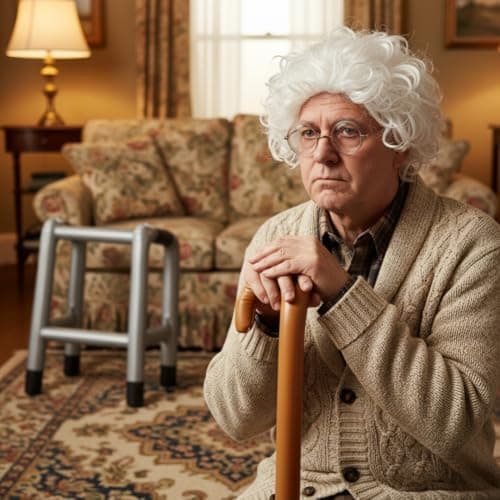Inflatable Zimmer Frame and Walking Stick Set - Blow Up Walking Frame - Funny Retirement Party Prop, Fancy Dress Gag Joke Toy, Inflatable Zimmer Joke Gift — view 4
